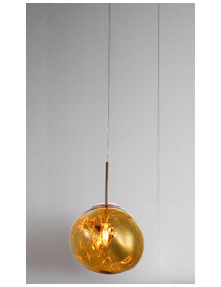 子澄燈飾-玻璃燈罩造型單燈吊燈(金色)