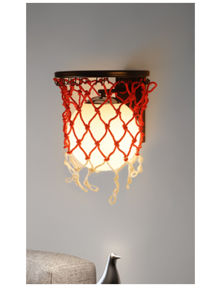 子澄燈飾-籃網造型單燈壁燈(黑色)